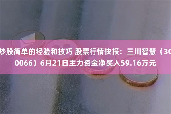 炒股简单的经验和技巧 股票行情快报：三川智慧（300066）6月21日主力资金净买入59.16万元